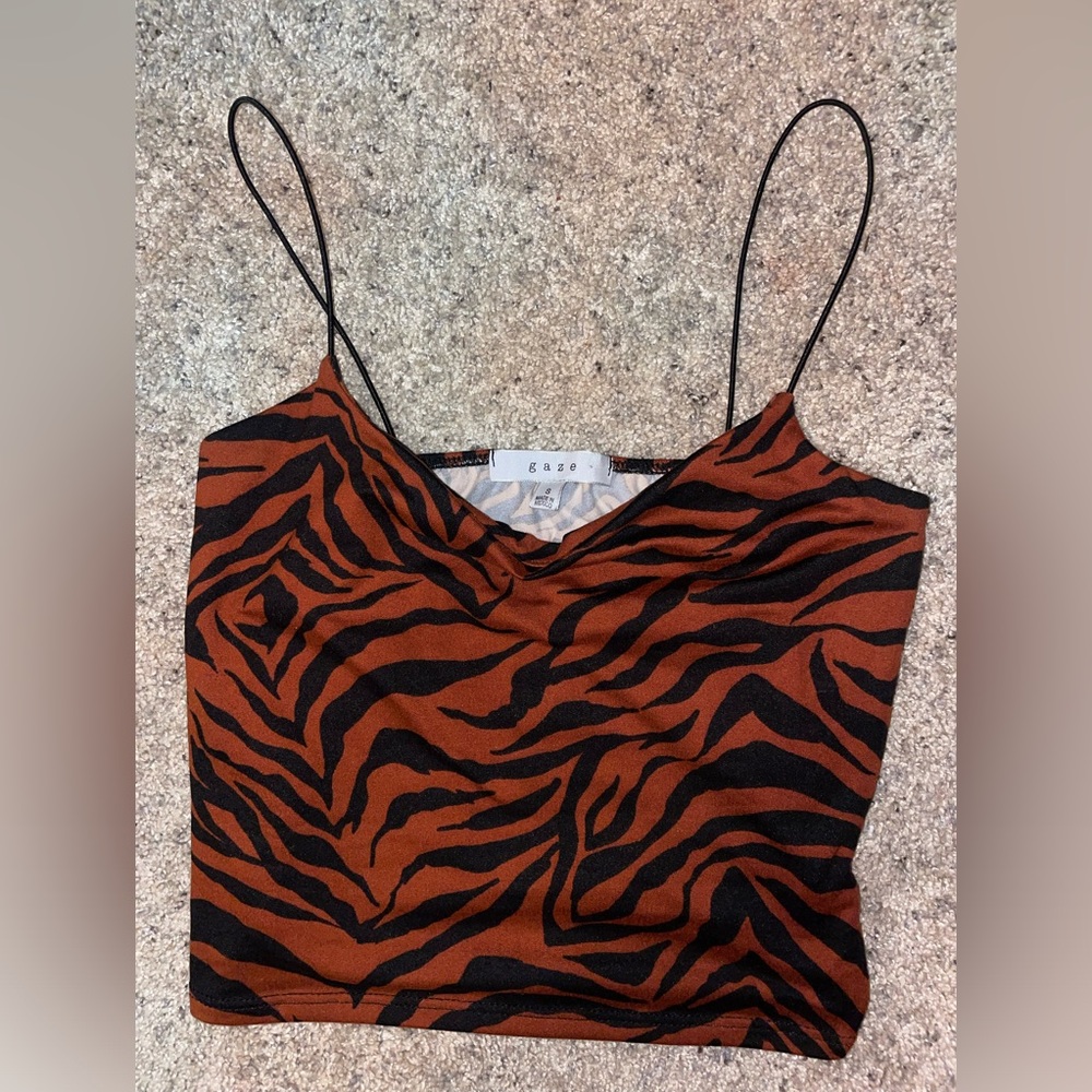 Tiger Print Cropped Tank